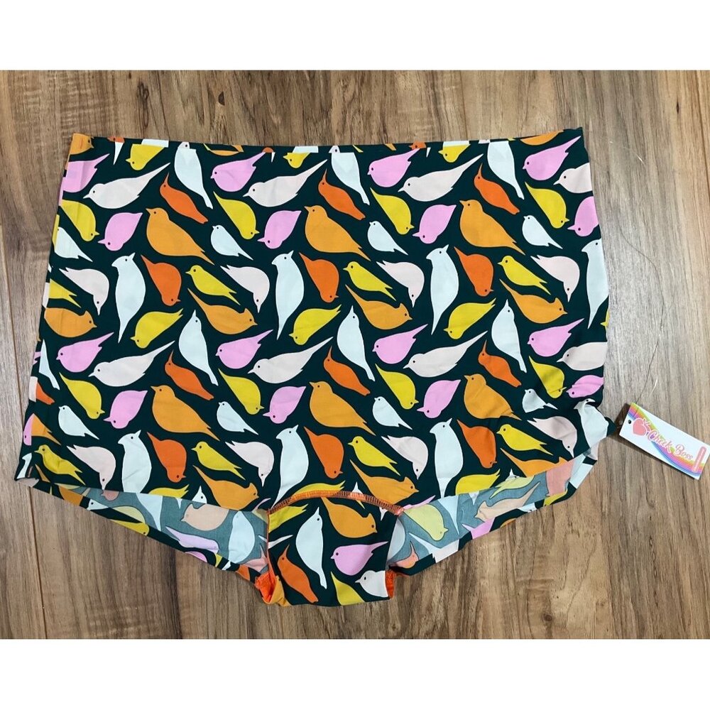 NWT Cheek Boss Colorful Orange Pink White Dove Boyshort   Size 3XL